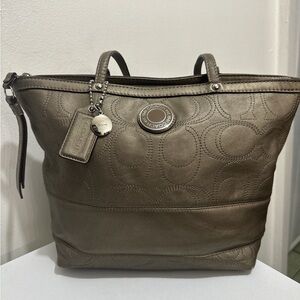 Coach Olive Embossed Leather Tote